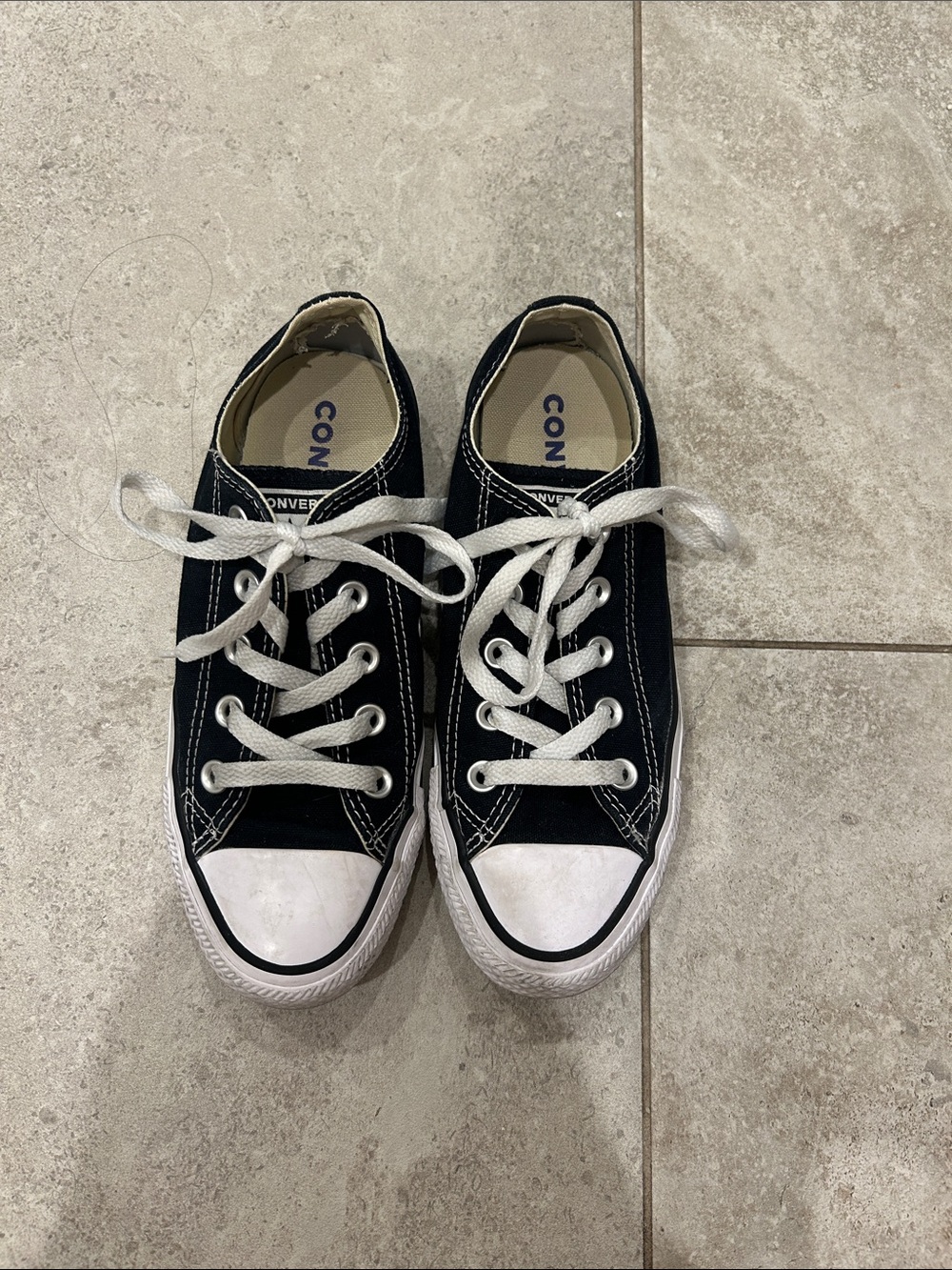Converse Womens Black & White Low-Top Sneakers